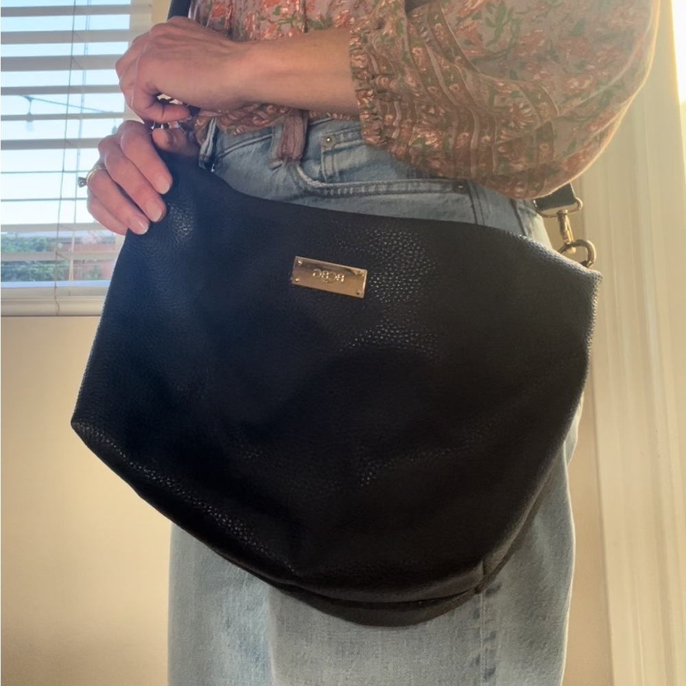 Vintage Black BCBG crossbody with gold clasp, 1990, only used twice